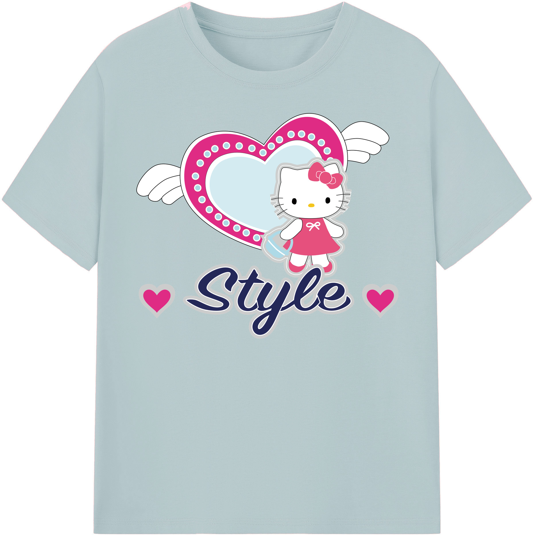 （画像用） Hello Kitty ハローキティ 綿100％半袖Tシャツ（フロントプリント）
